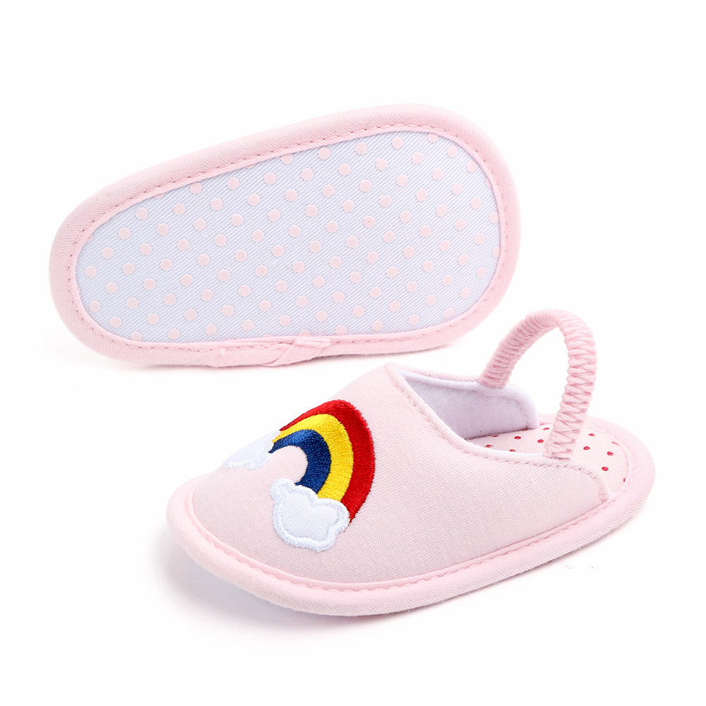 Lovely Cotton fabric cute animal bowknot rainbow infant boy girl baby sandals