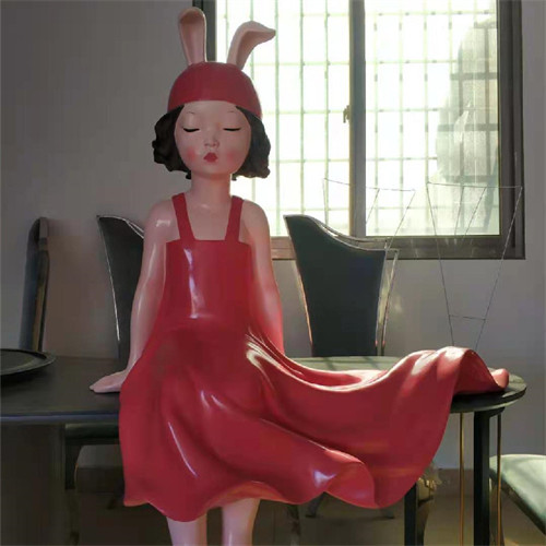 3D Custom Fiberglass Sculptures Garden LED Cartoon Character Lamps