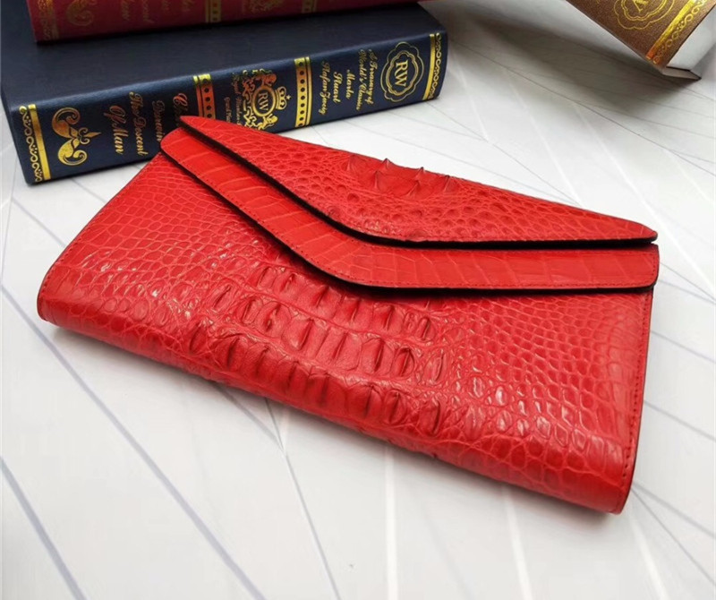 Fashion Genuine Crocodile Skin Female Women Small Envelop Purse Real Alligator Leather Ladies Single Cross Shoulder Bag