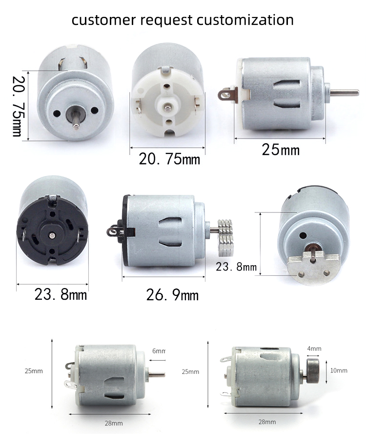 Faradyi Customized Enclosed 25g 5v 6v12v 260 Electric Engine Car Brushless Bldc Dc Motor For Electric Bicycle Home Appliance