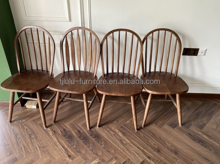 Nordic Modern Dining Chair with Backrest and I Shape Solid Wood Frame in NC/PU Paint Finish