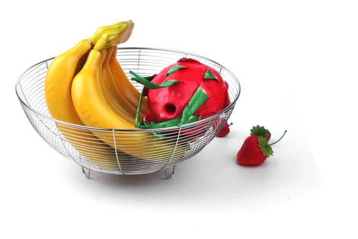 Food Grade Metal Mesh Wire Fruit Basket Stainless Steel Material For Home Storage