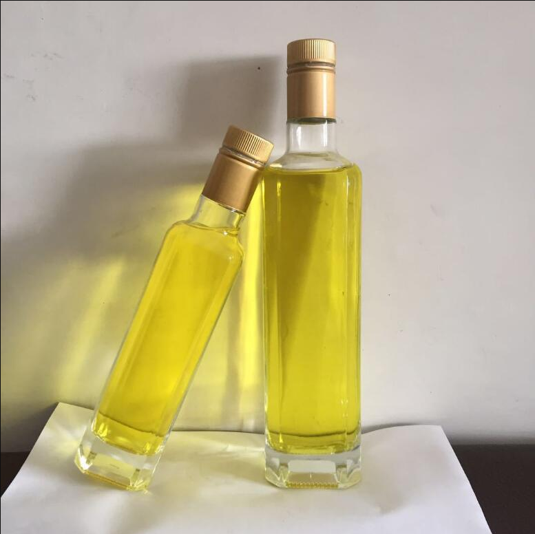 Clear Round Glass Olive Oil Bottle for Cooking Matte Surface Handling 100ml 200ml 300ml