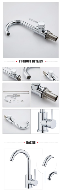 Chromium Single Handle Hot And Cold Basin Faucet With Earthenware Spool