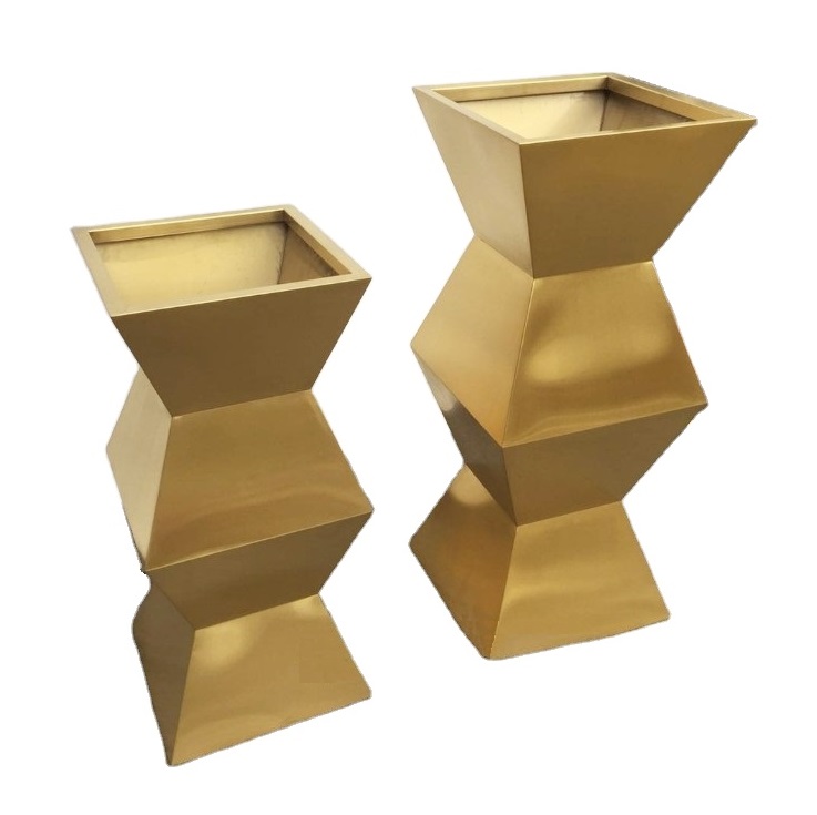 Custom gold metal wedding flower stand pot wedding decoration