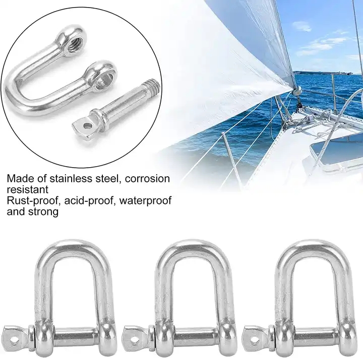 Hot Forged Polished Stainless Steel AISI304/316 D Shackle for Sailboats in Durability