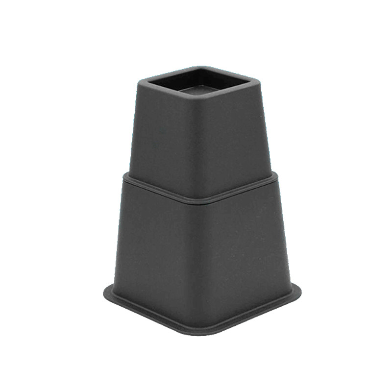 160mm Matt Black Plastic Furniture Feet , Unbreakable Sofa Bed Risers