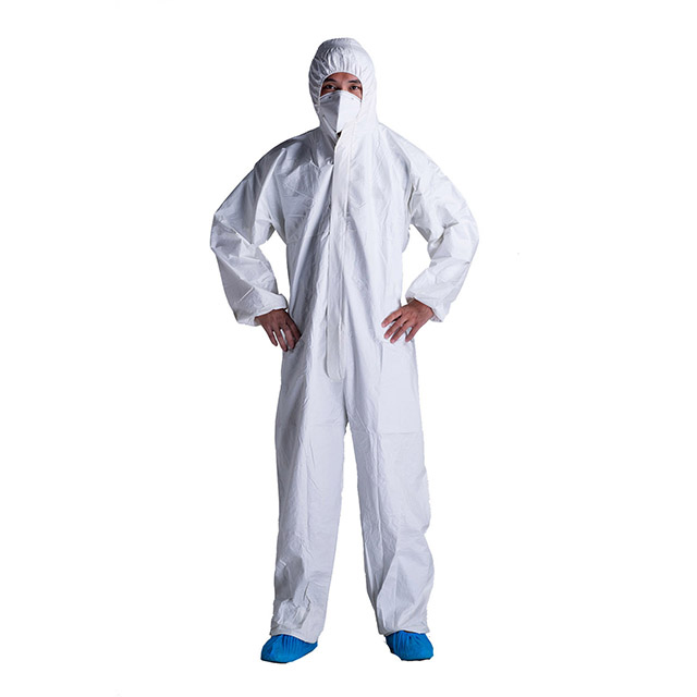 Blue Medical Protective Clothing / Plastic Isolation Gowns Disposable Cpe Suit