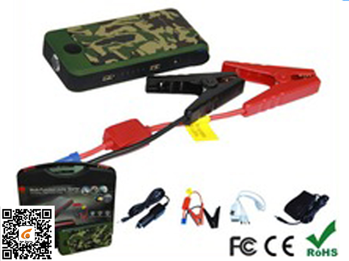 Multi Function Portable Power Bank And Car Jump Starter in Army Green