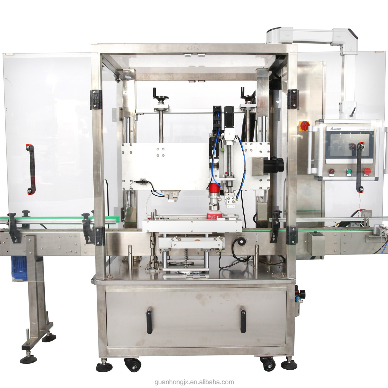 Video Outgoing-Inspection Automatic Single Head Capping Machine for Beverage Bottles