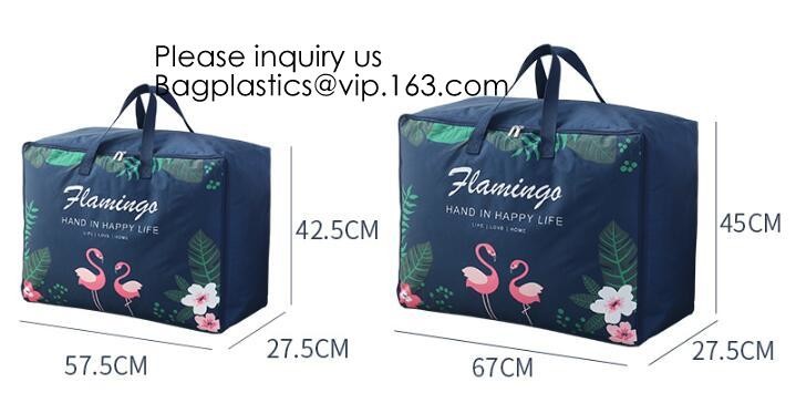 Light Weight Large Capacity 600D Polyester Duvets Pillows Home Quilt Storage Bag with Zippers,Ecofriendly Quilt Gift Pac