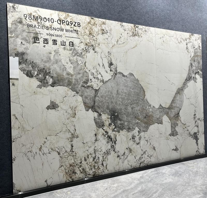 White Polished Glazed Porcelain Tile 900x1800mm for Floor and Wall