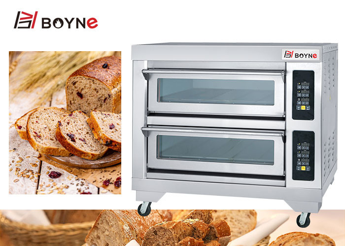 380v Double Layer Four Trays Baking Oven Stainless Steel for Hotel