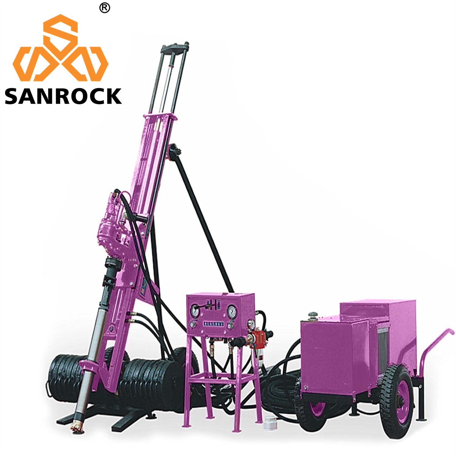 Hydraulic Rotary Borehole Portable Drilling Rig Mining Machine 50m Deep Rock Drilling Rig