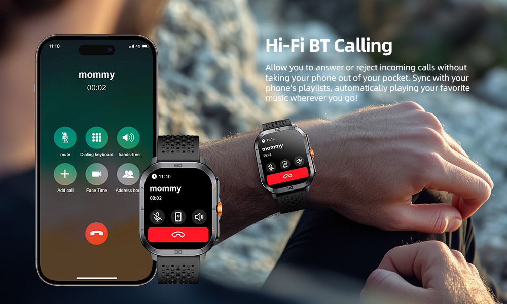 KW285 Square Shape Smart Watch Make and Receive Calls with Bluetooth Functionality and Dynamic Heart Rate Monitoring