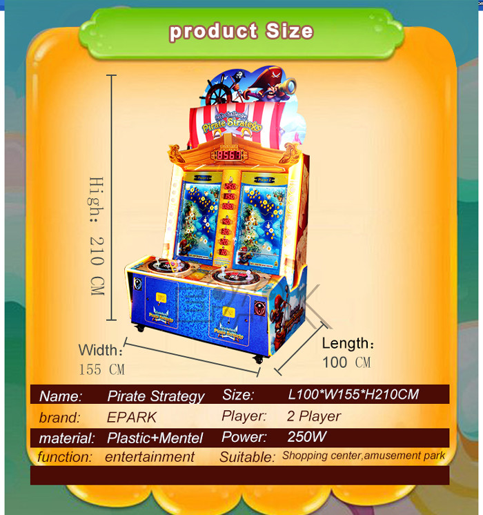 Pirate Strategy Redemption Ticket Machine for Arcade Video Adventure Games