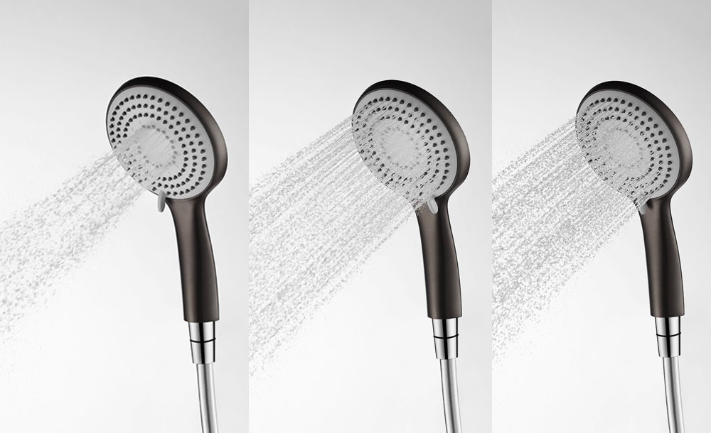 Modern Round Thermostatic Shower Wall Mount Shower Head Grey Color