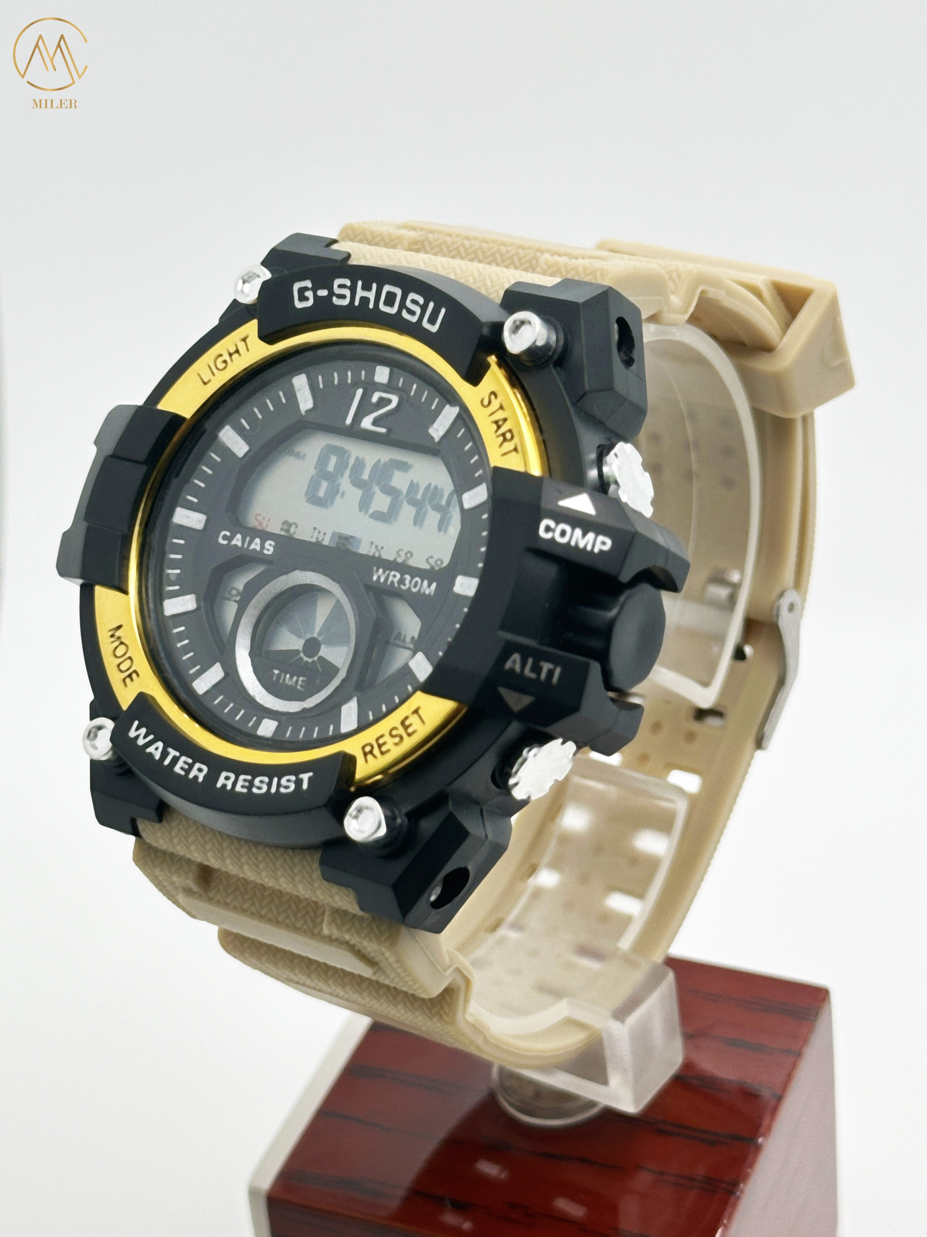 Custom Logo Digital Black Quartz Wrist Watch With Buckle Clasp 10mm Case Thickness
