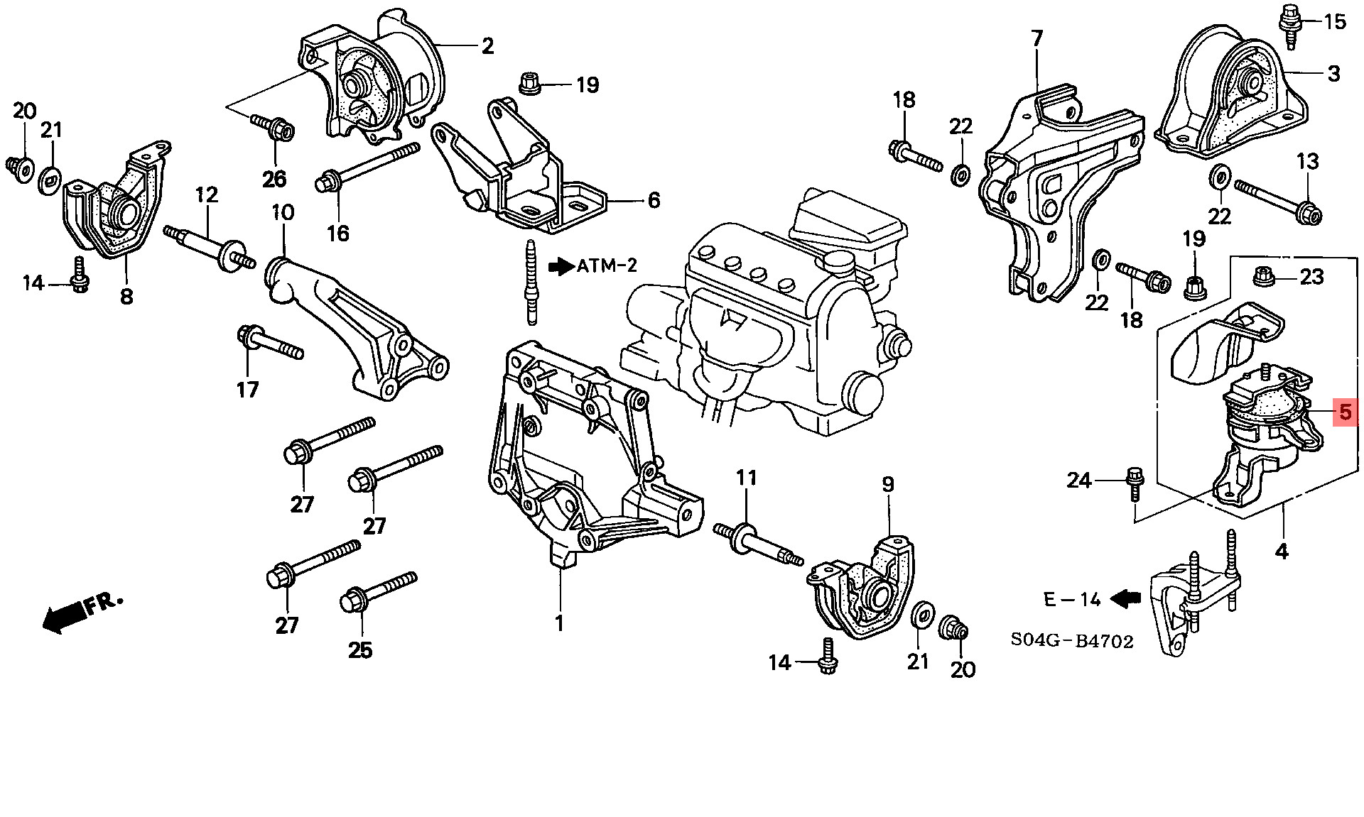 50842-SR3-030 Car Engine Mount 50810-SR3-981 50841-SR3-983 50805-S04-000 50824-S04-013 For CIVICV