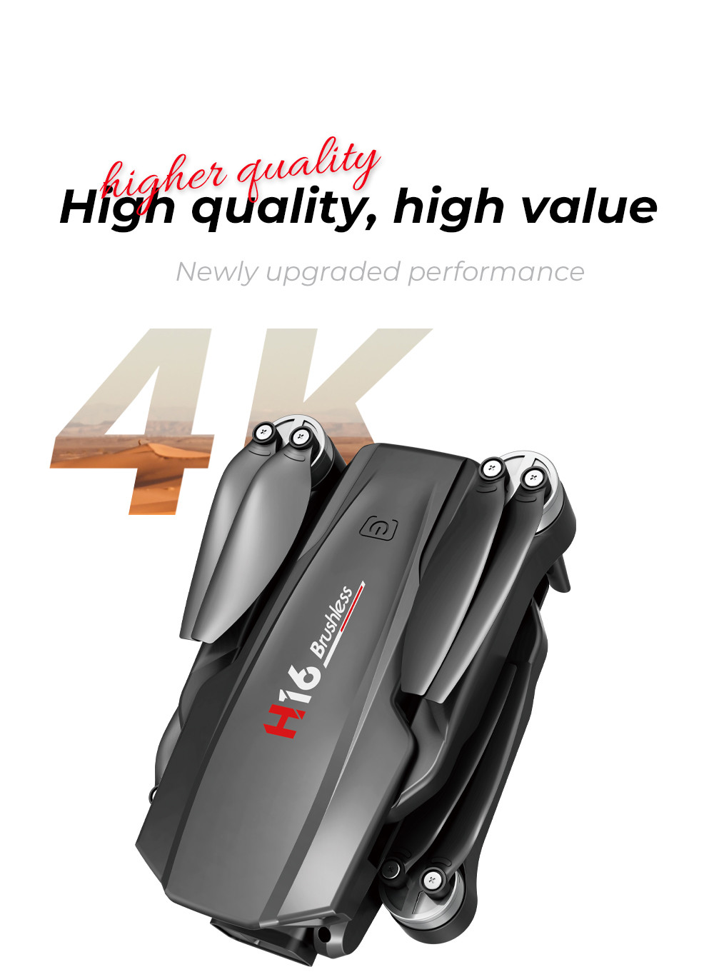 H16 Mini RC Drone HD Camera Wifi Fpv Brushless Foldable Quadcopter Professional Drones Toys for Children 14Y+