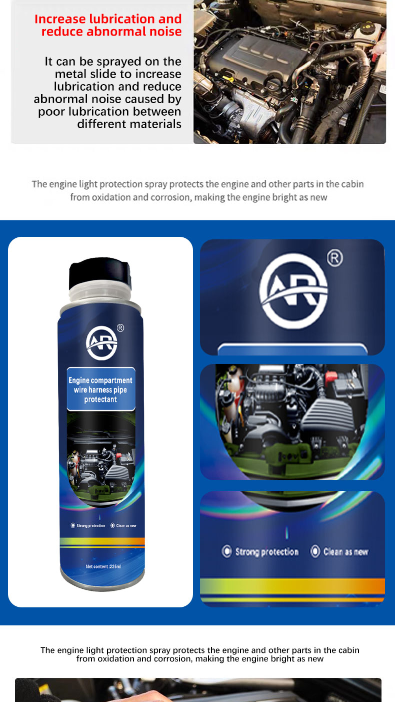 Engine Compartment Line Cleaning and Protection Solution for Automotive Vehicles