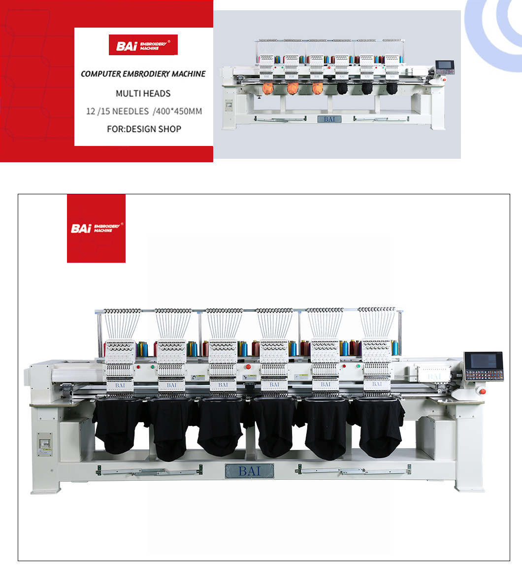 BAI Multi Needle Embroidery Machine 6 Head For Garment