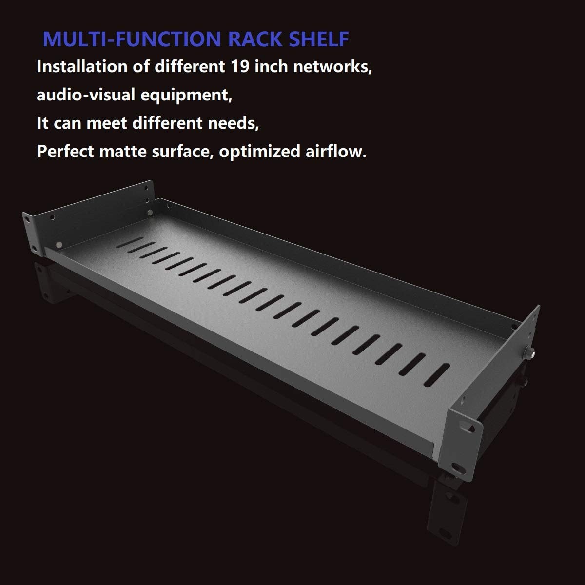 1U Vented Cantilever Server Rack Mount Shelf 6" (154mm) Deep 19" Network Cabinet or Equipment Rack