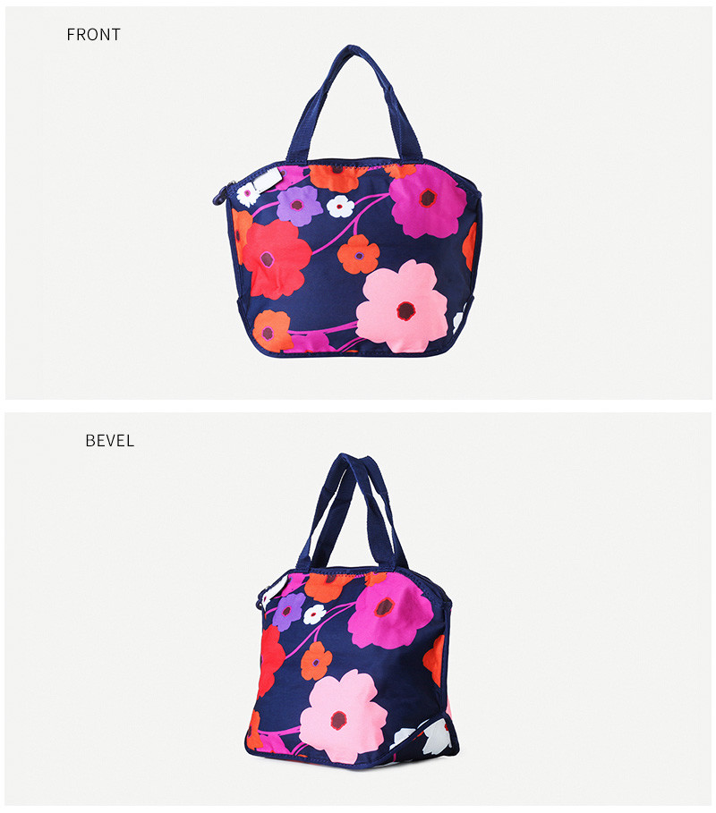 Large Capacity Flower Print Thermal Neoprene Lunch Tote