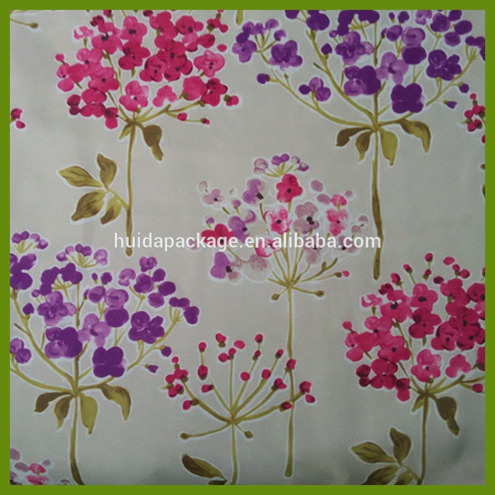 Flower blooming heat transfer printing tablecloth made of 120gsm polyester fabrics