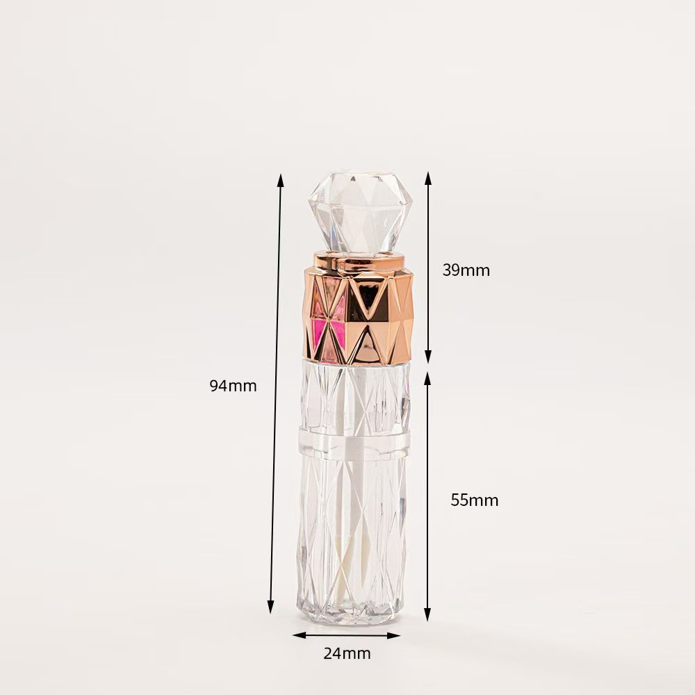 Unique design, diamond pattern plastic lip glaze tube with many colors