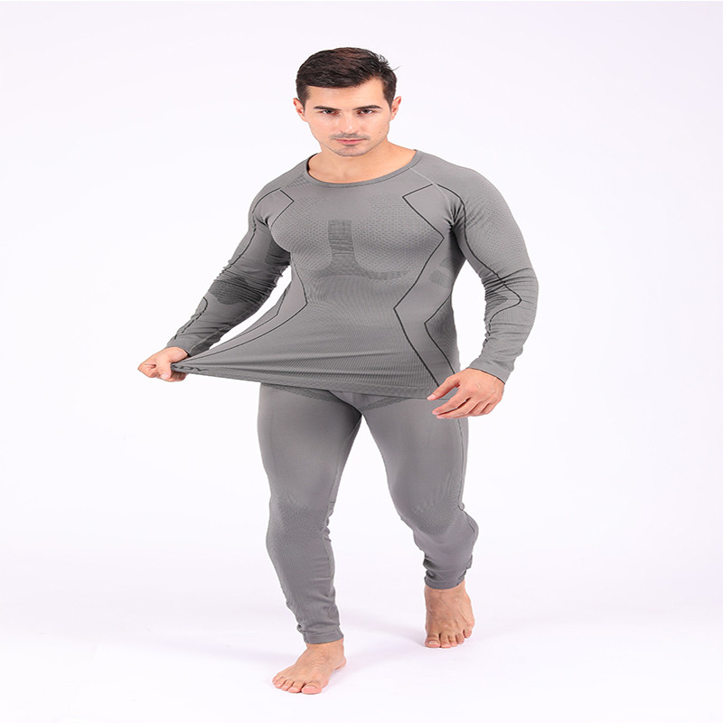 Seamless Mens Thermal Underwear Sets 90% polyester 10% spandex Soft Comfortable