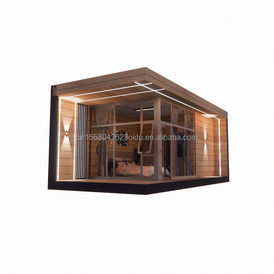 30ft Prefabricated Wooden Glass House Sunshine House Container Prefabricated Container