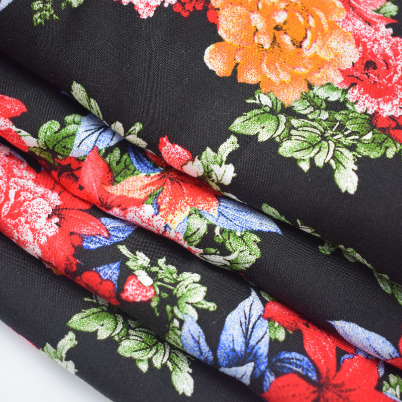Rotary Print Rayon Viscose Fabric Flower Woven Textile Garment