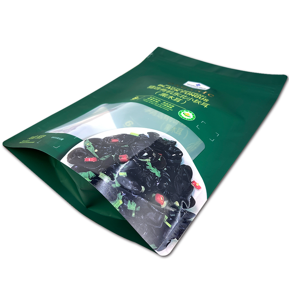PE Composite Plastic Bag Food Snack Doypack Stand Up Pouch With Tearing Zipper