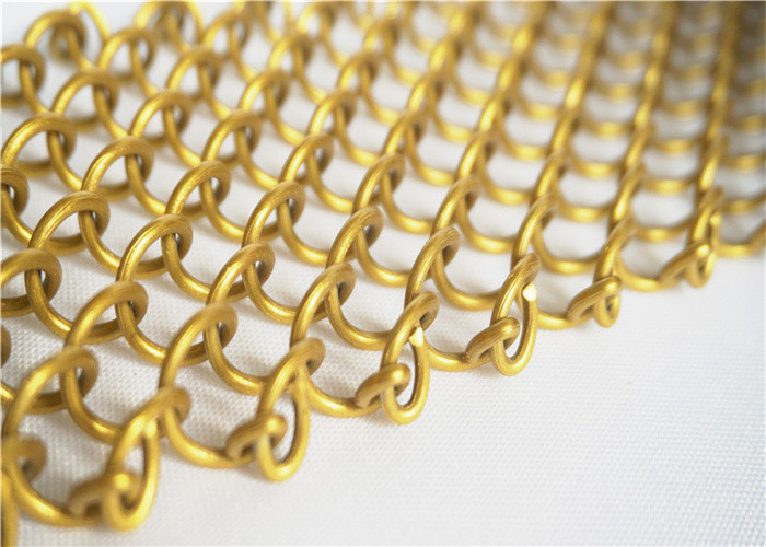 Customized Metal Chain Drapes Fireplace Wire Mesh Curtain 6x6mm