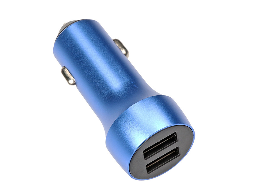 All Metal Aluminum Alloy 3.1A Car Phone Charger , Dual Usb Port Cell Phone Car Charger