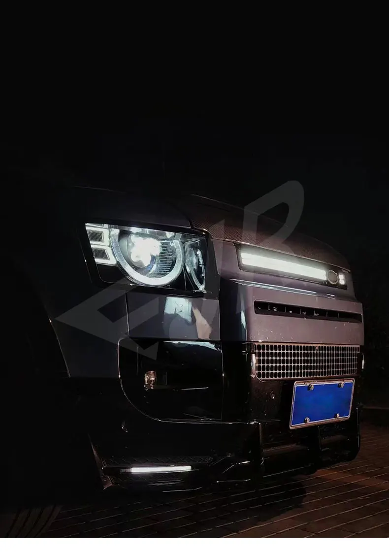 For Land Rover Defender 2020-2024 Luminous Grille Car Front Grid Strong Dynamic Flowing Day Running Light