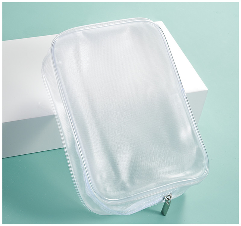 Promotional Clear Frosted Plastic Heat Seal Zipper Makeup Bag