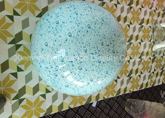 Round Ball Shape Fiberglass Resin Statues Decorative Water Transfer Printing