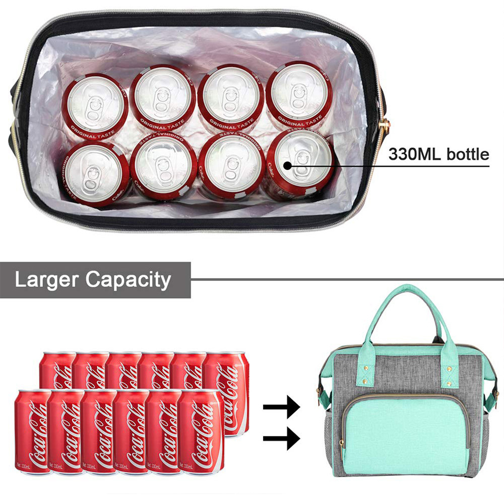 Reusable Large Capacity Lunch Tote Box with Removable Shoulder Strap