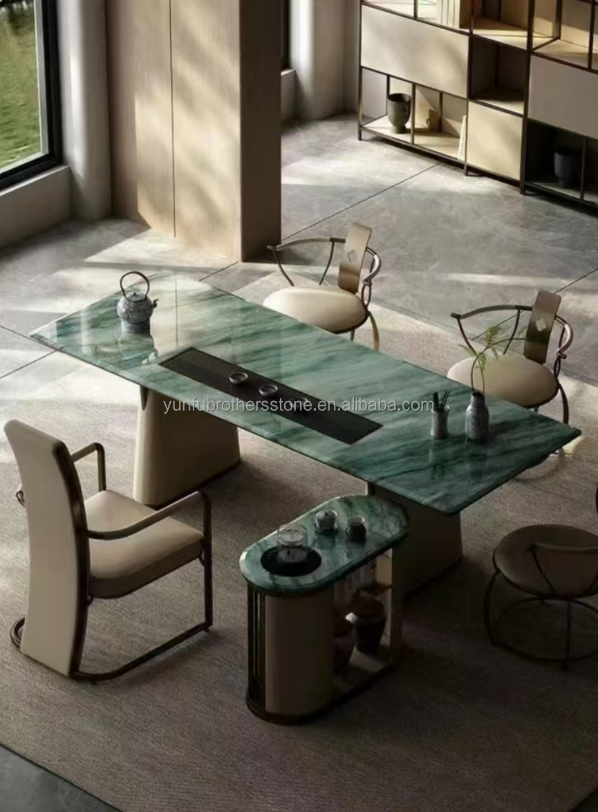 Polished Royal Green Quartzite Natural Green Gaya Marble Big Slab for Coffee Table