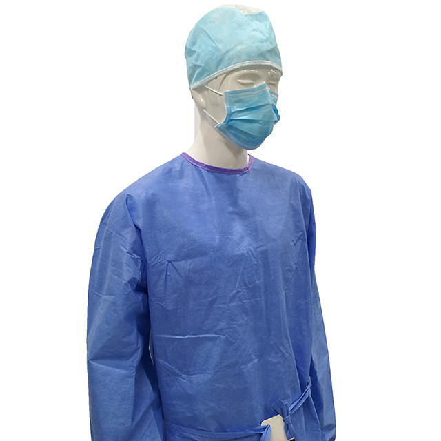 Medical Isolation Disposable Surgical Gown SMS Non Woven 45gsm