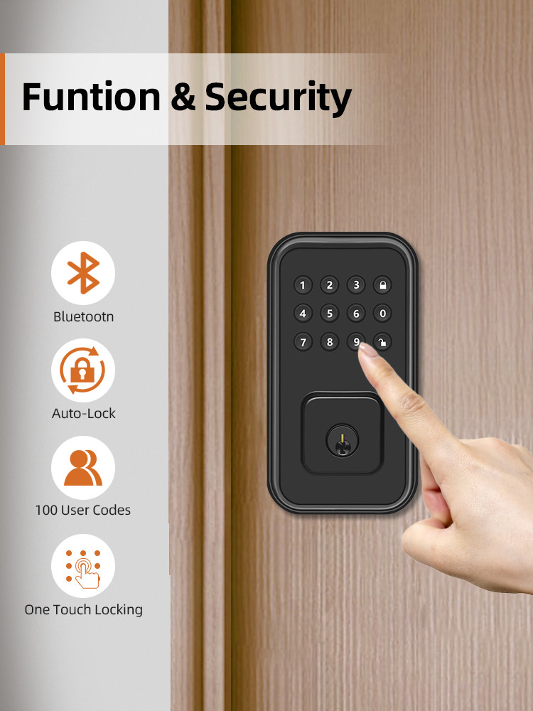 Smart Deadbolt Door Lock Aluminium Alloy Bluetooth Digital Password Electronic Key