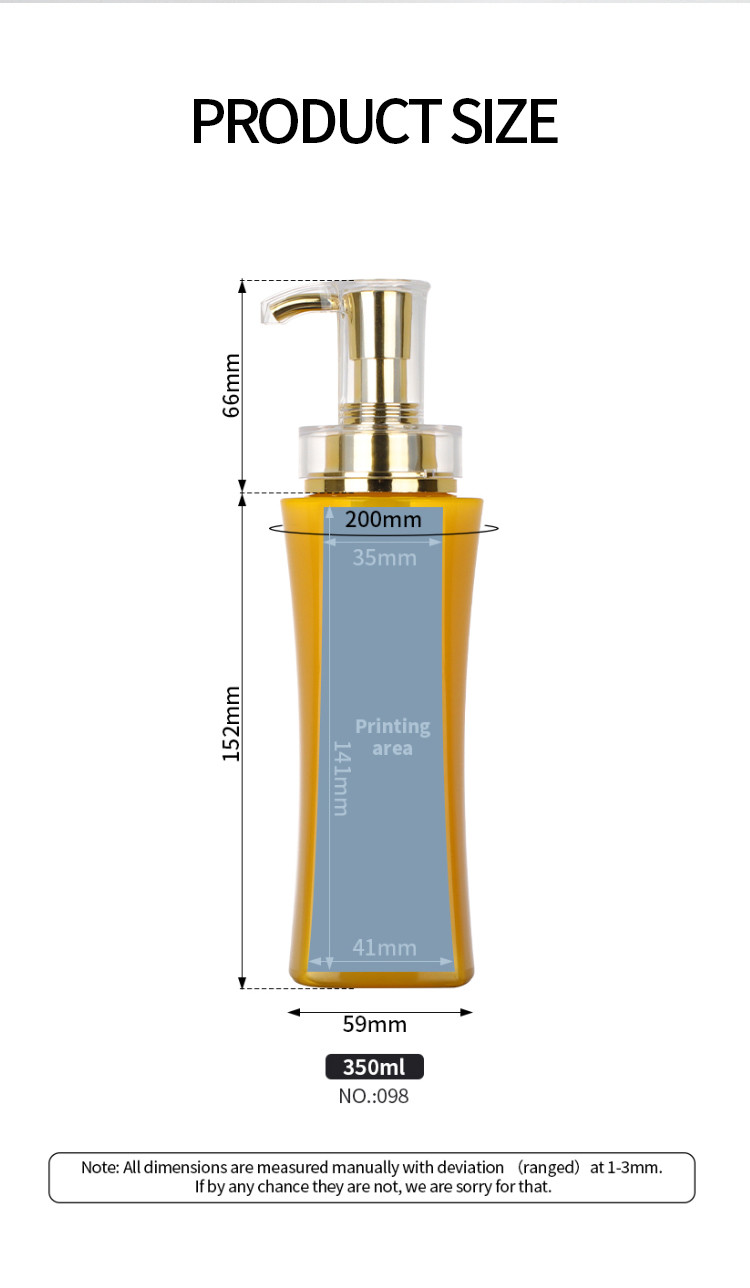 Plastic Amber Soap Foam Pump Yellow Shampoo Bottle With Three Different Pump