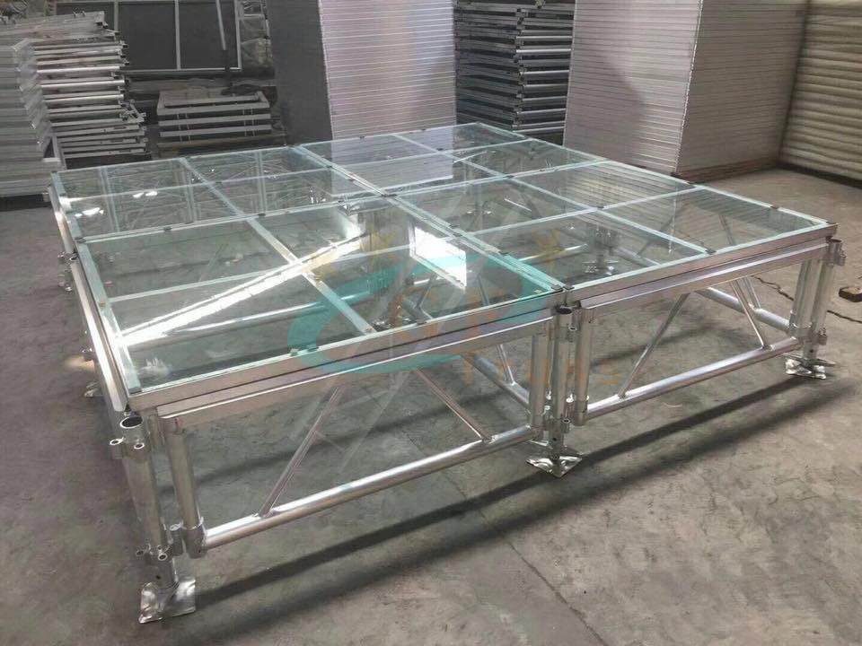 Assemble Mobile Wedding Swimming Pool Stage Glass Acrylic Stage Aluminum Frame