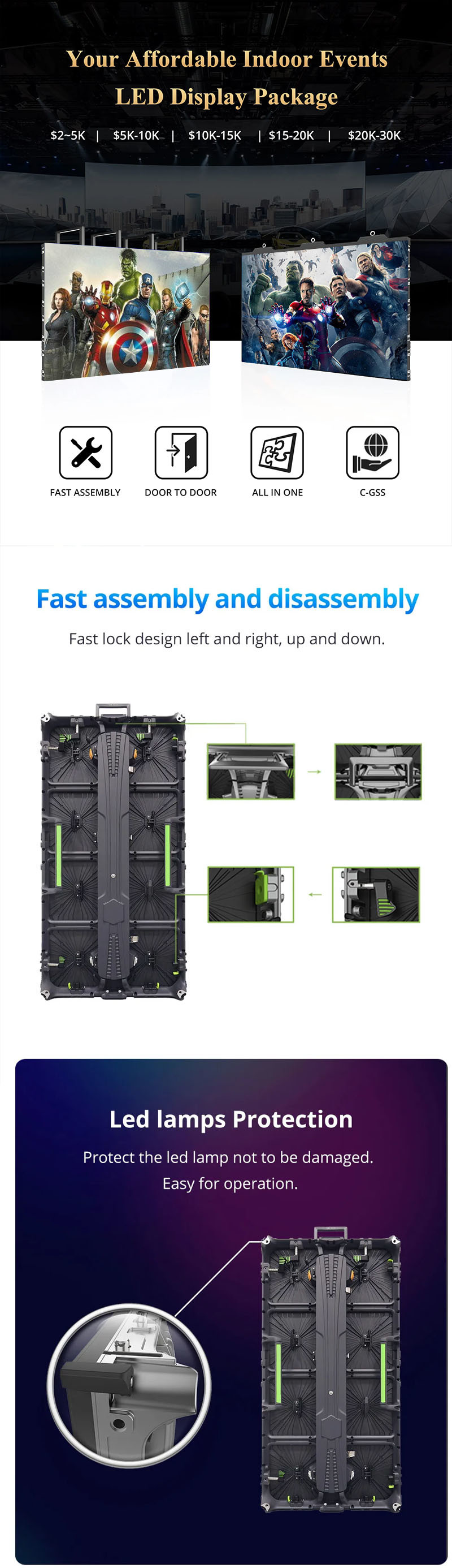 Super Clear P2.5 LED Indoor Digital Signage , Rental Large Splicing Screen