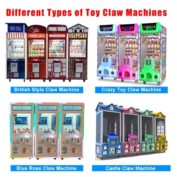 Crazy Toy 2 Arcade Games Claw Machine , Wooden Frame Toy Grabber Machine