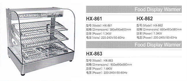 Energy Saving Hot Food Display Warmer With Warming Light And Heating Element