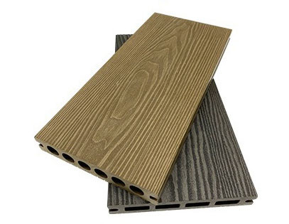 3D Outdoor Wood Plastic Composite Flooring WPC Floor Panel 140x25mm Brown Insulation Courtyard Platform