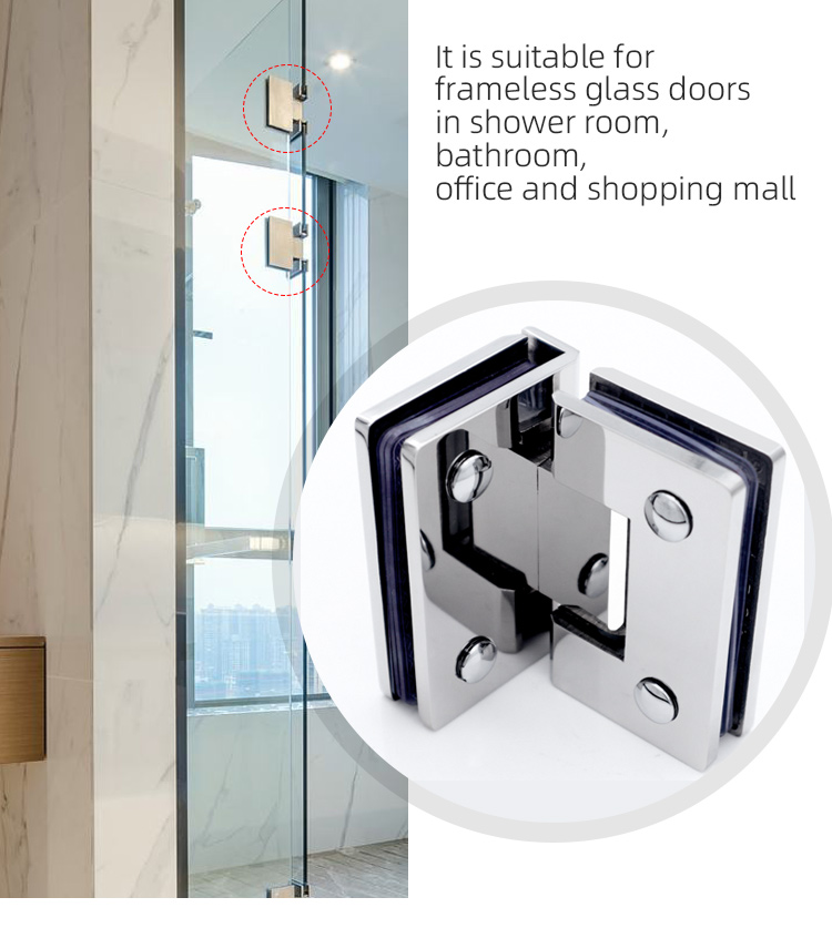 Stainless Steel Hinge Clamp Glass to Glass Bisagra Ducha para Vidrio for 8-12mm Glass